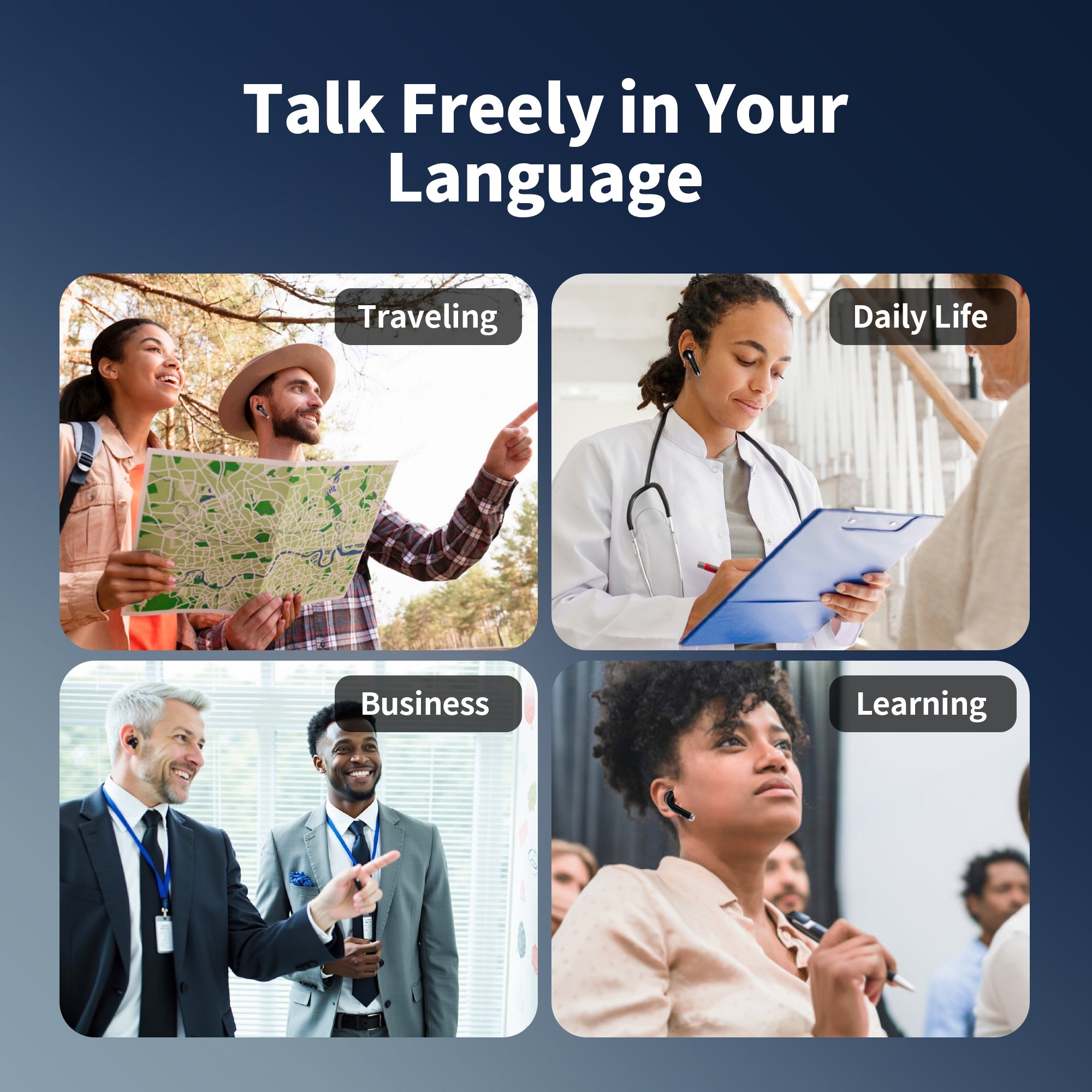 Phone Call Translator Earbuds Works with WhatsApp etc. Real Time Translation Earphones Free Shipping