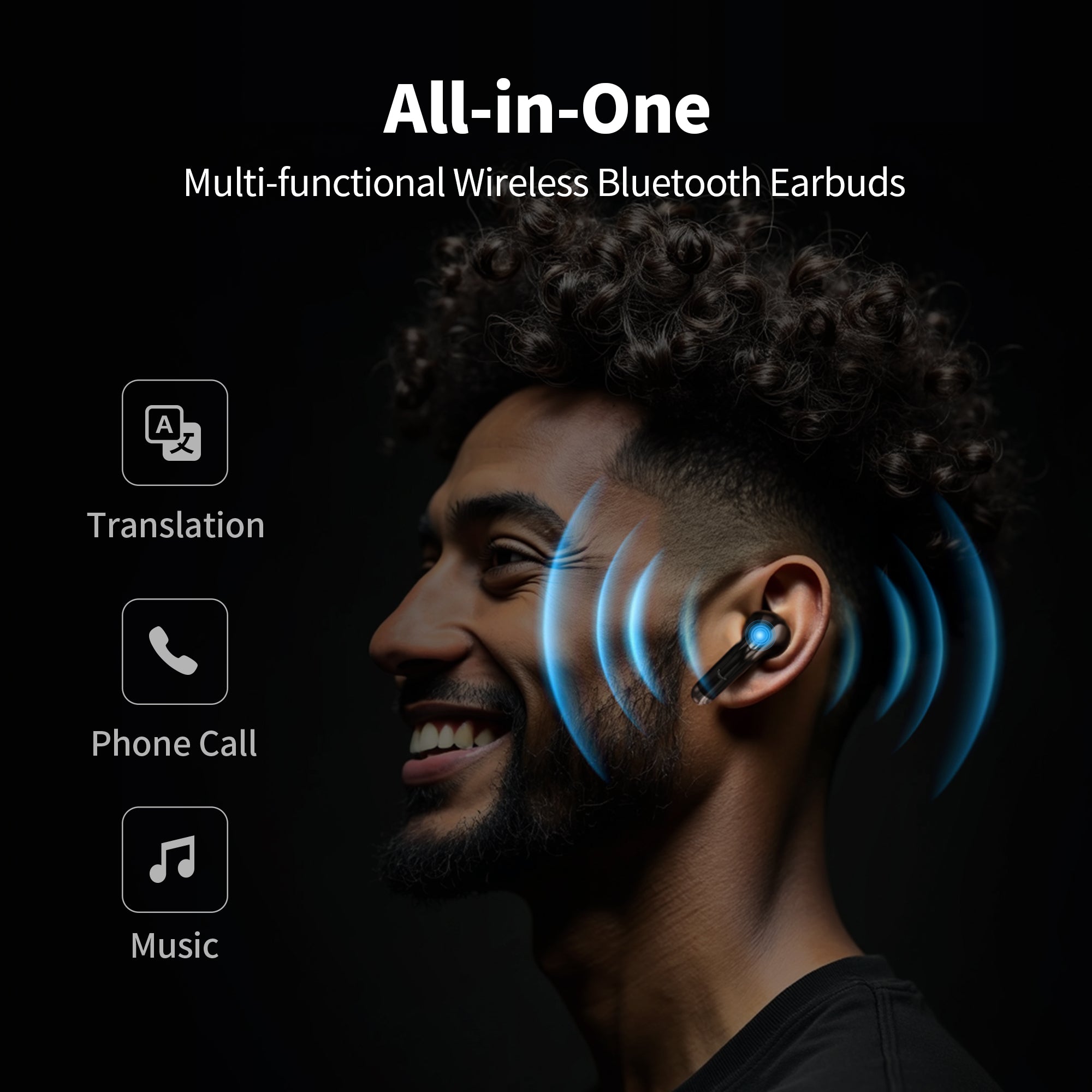 Phone Call Translator Earbuds Works with WhatsApp etc. Real Time Translation Earbuds