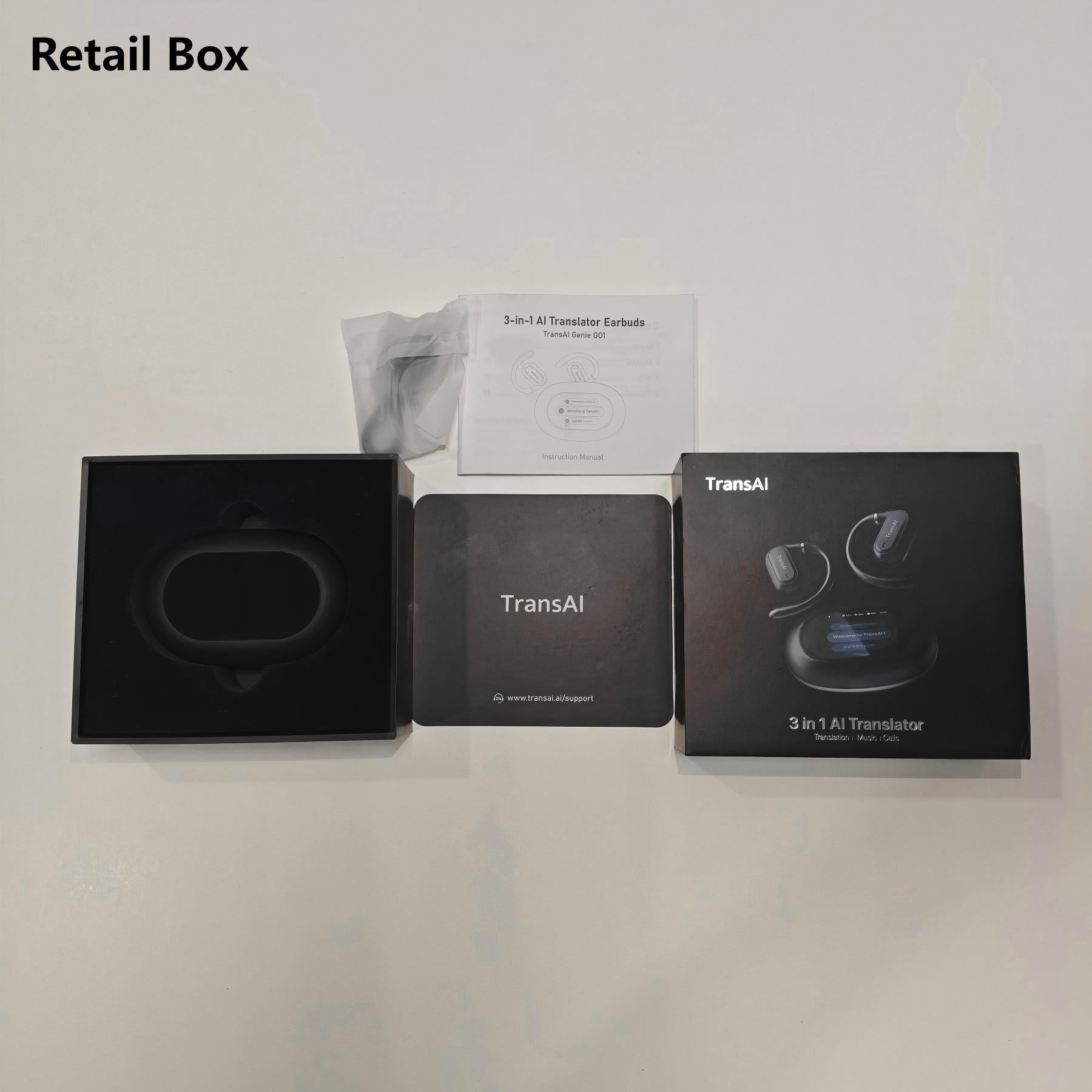 TransAI GO1 即時電話翻譯耳塞 開放式翻譯耳塞 附可調式耳鉤