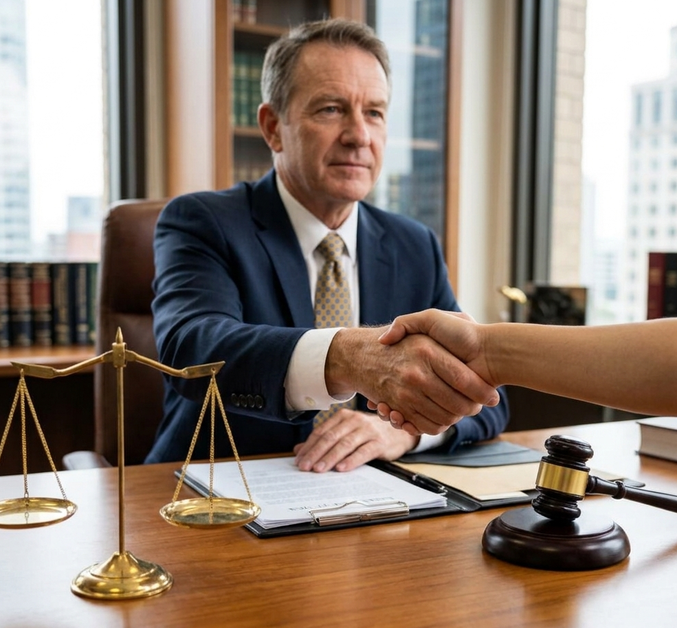Legal professionals in a private client meeting