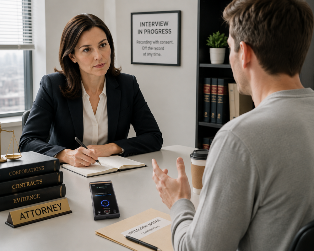 Professional interview setting